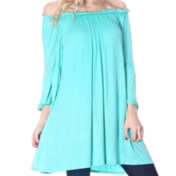 (5/$25‎ SALE ✅) SMALL 'By Together' WomensTunic Scrunch Neck on/off Shoulder Top - Picture 5 of 6